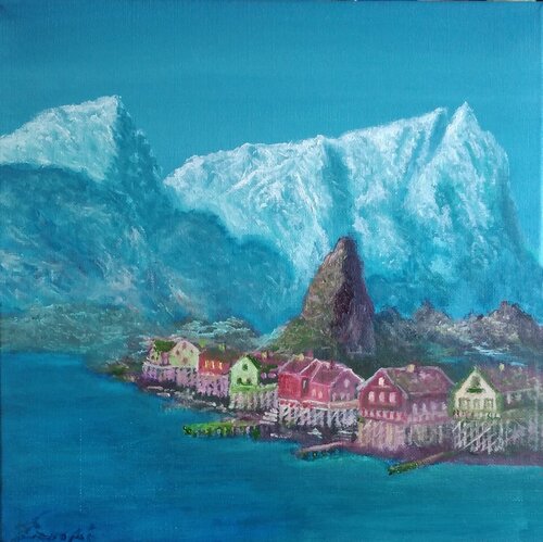 Isole Lofoten by Silvano Crespi, Painting for Sale on Select