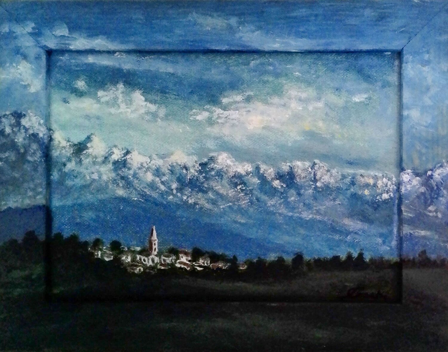 Prealpi al mattino Silvano Crespi Original painting for sale