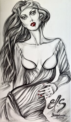 ILIANA - Linienspiel by Elen Svedona, Painting for Sale on Select