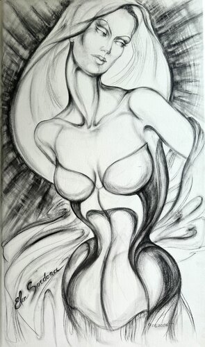 AGIA - moderne MADONNA by Elen Svedona, Drawing for Sale on Select