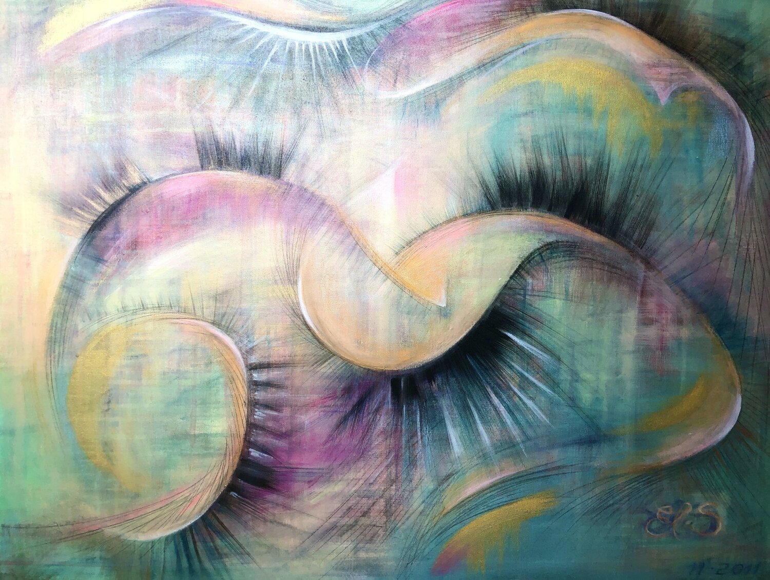 Abstrakte Wimpern Elen Svedona Original painting for sale