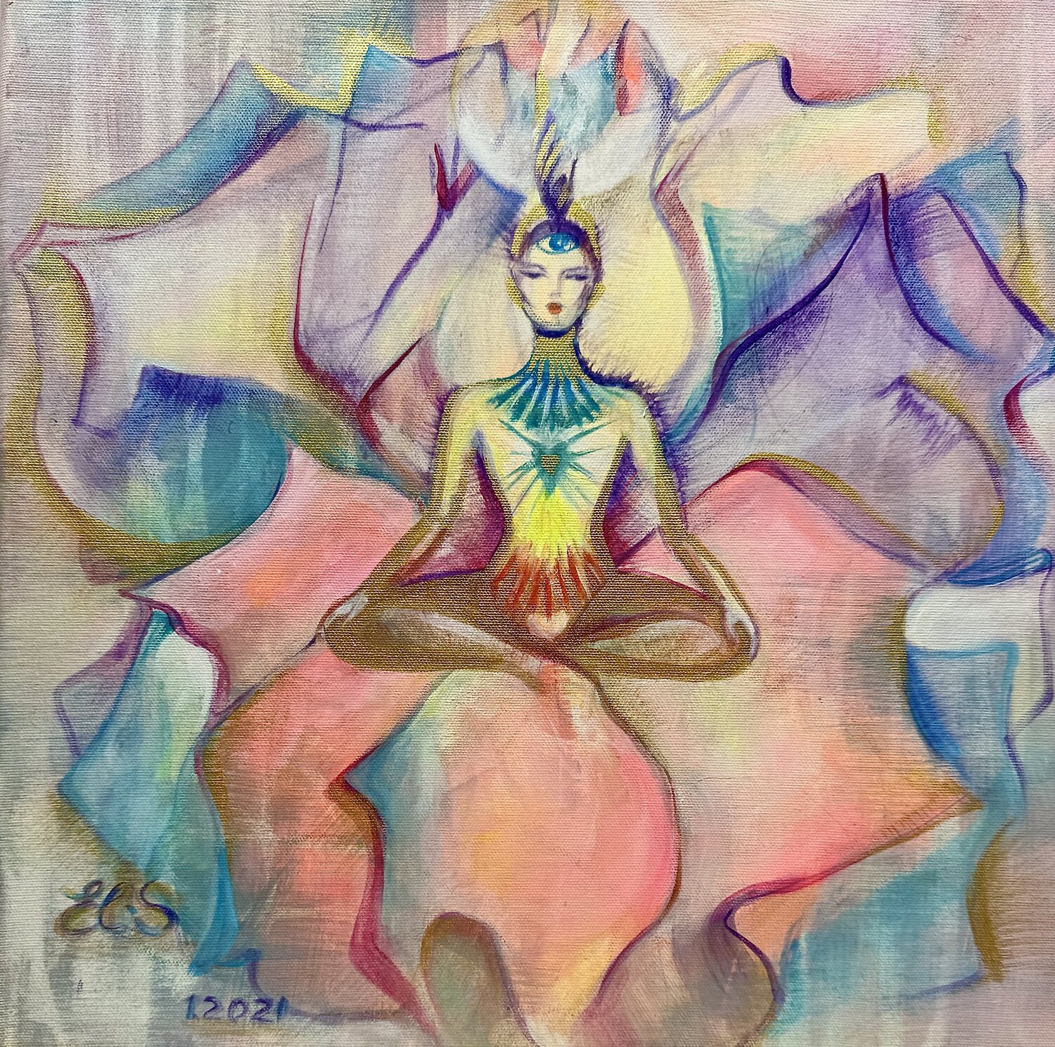CHAKREN - Flower Elen Svedona Original painting for sale