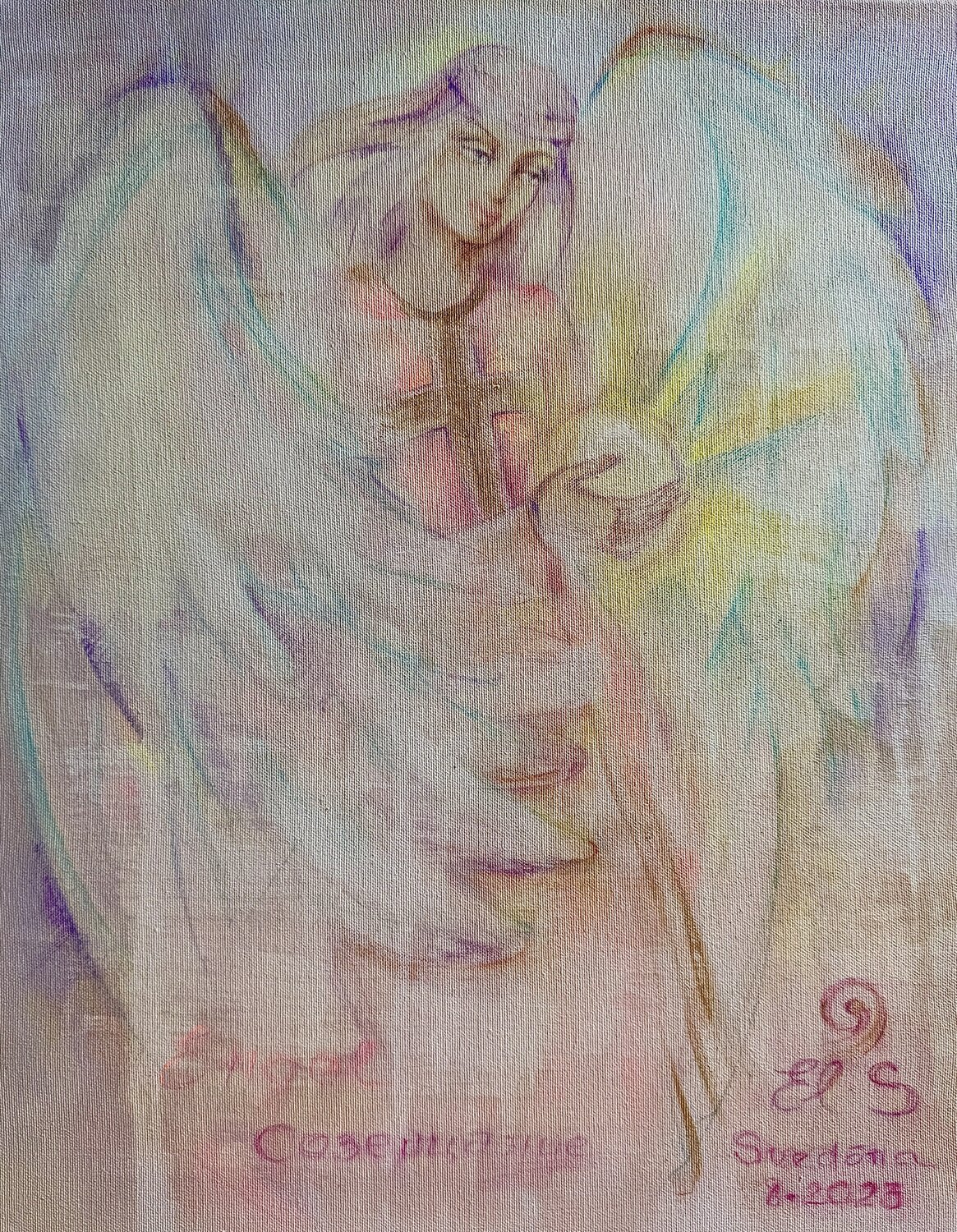 Quantenlicht - Engel Elen Svedona Original painting for sale