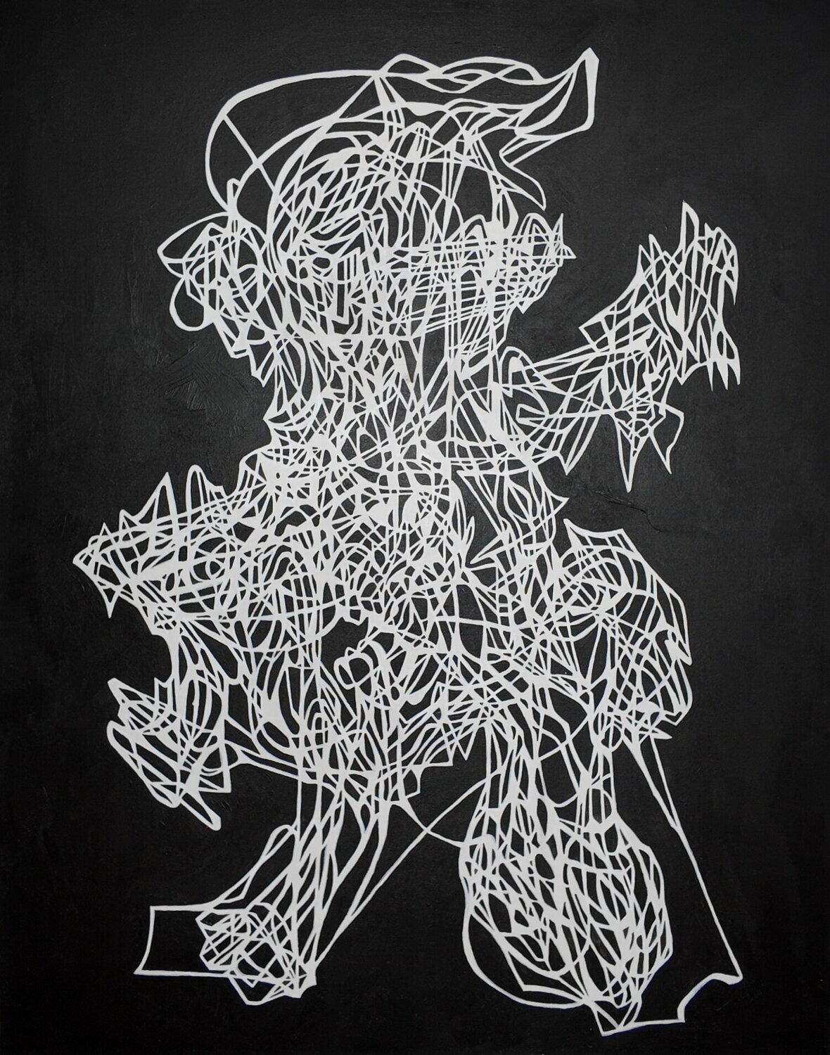 The Beast Uomo Nero Original painting for sale