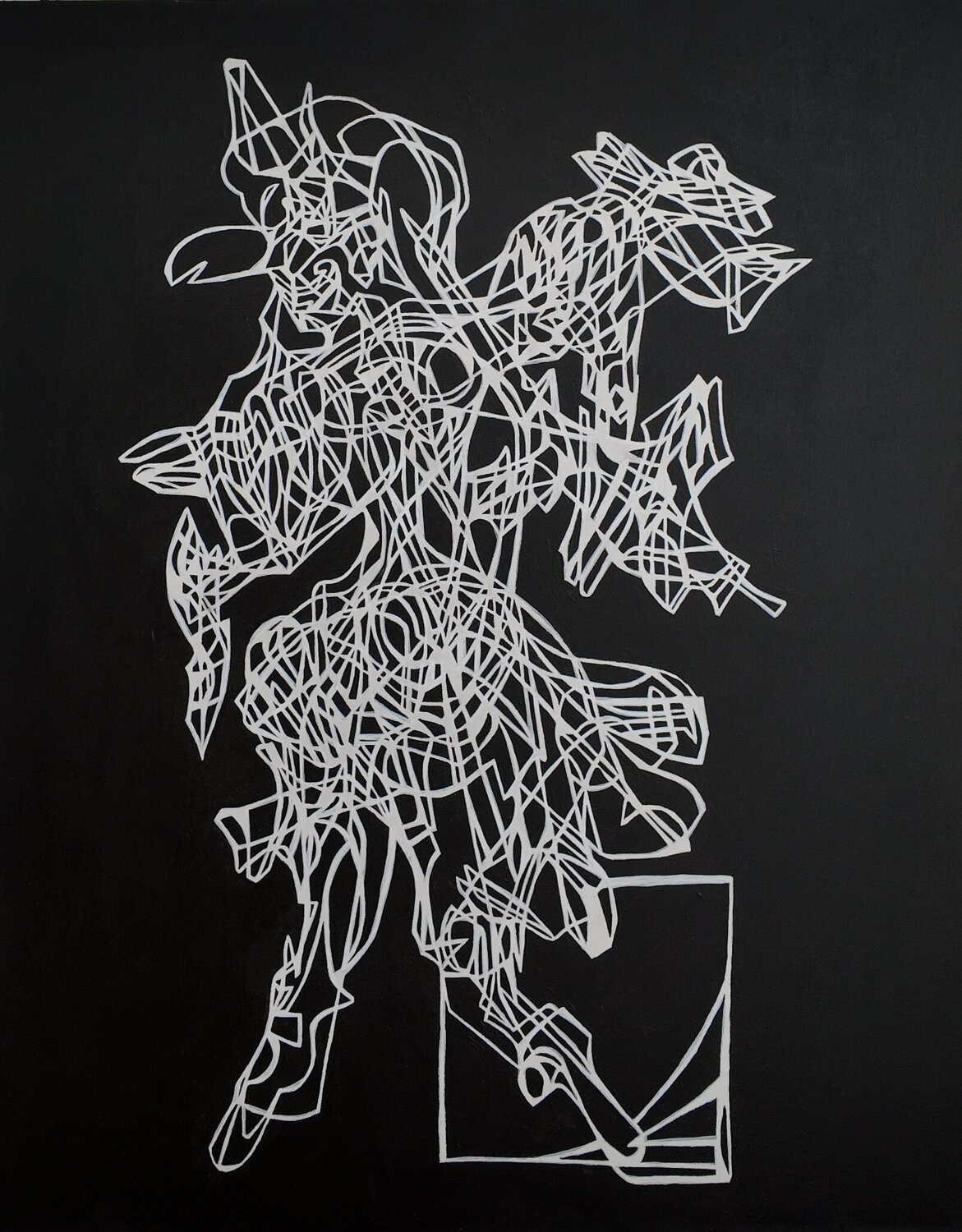 Weight Of Insight Uomo Nero Original painting for sale