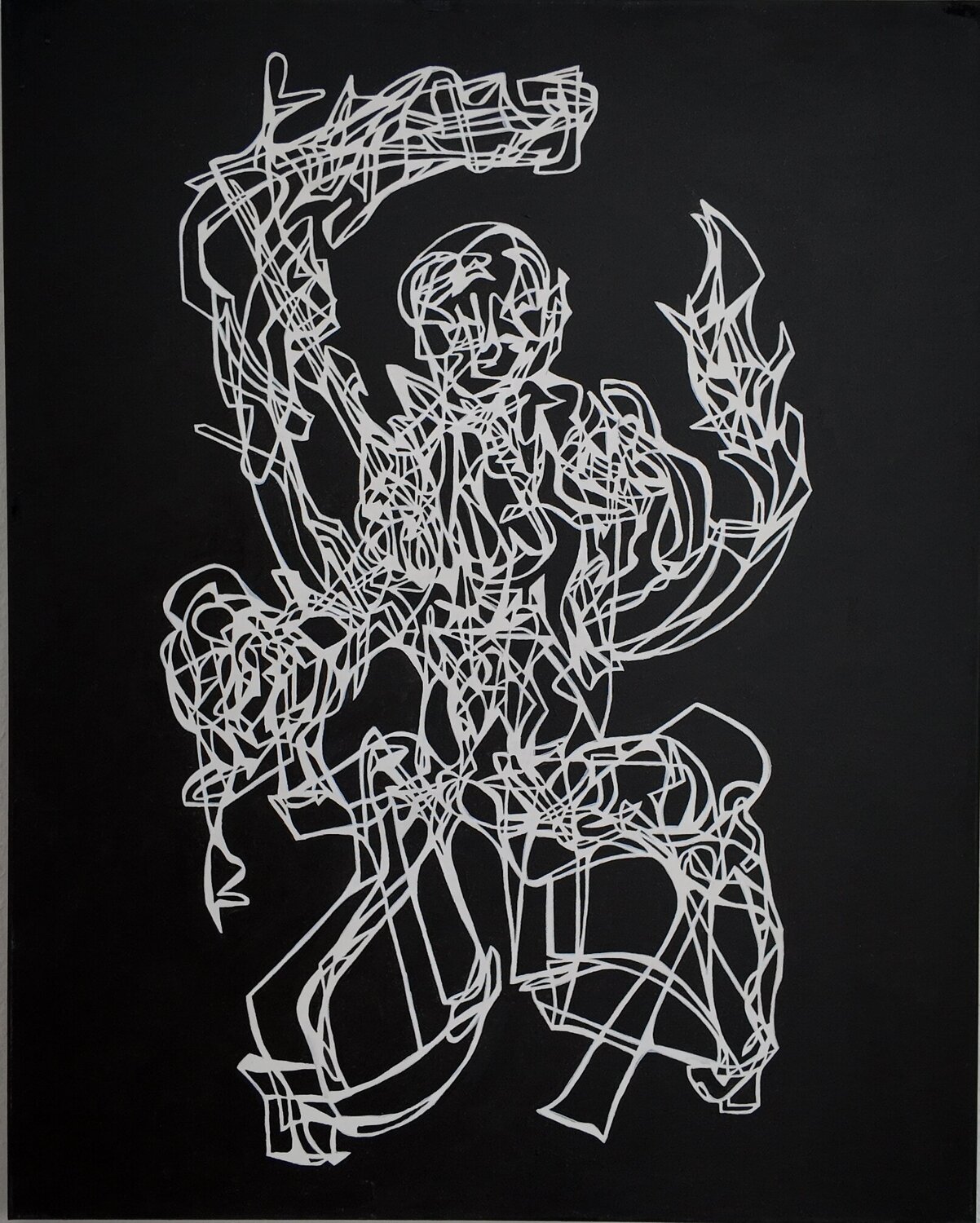 Fire Of The King Uomo Nero Original painting for sale