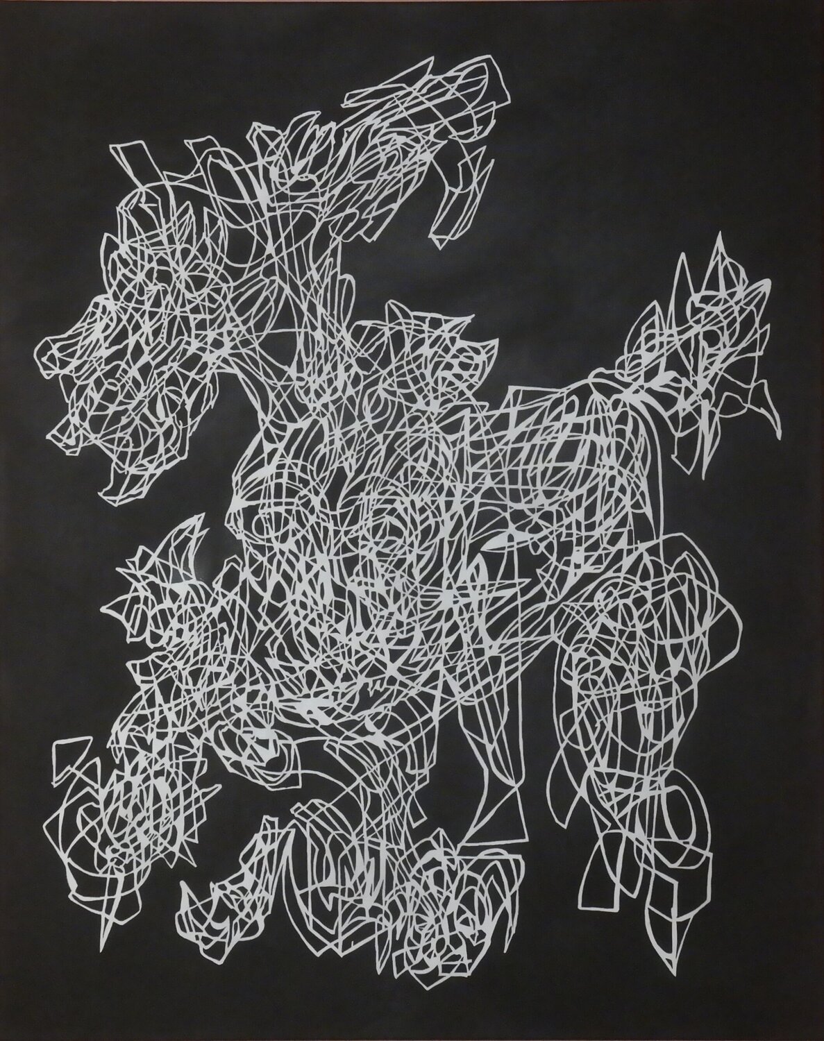 Fire Horse Uomo Nero Original painting for sale