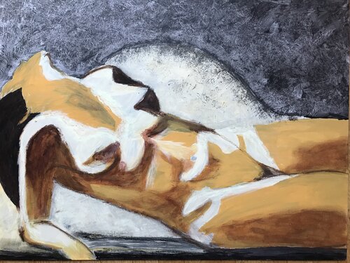 AKT WEISSE SONNE by Andrea Holl, Painting for Sale on Select