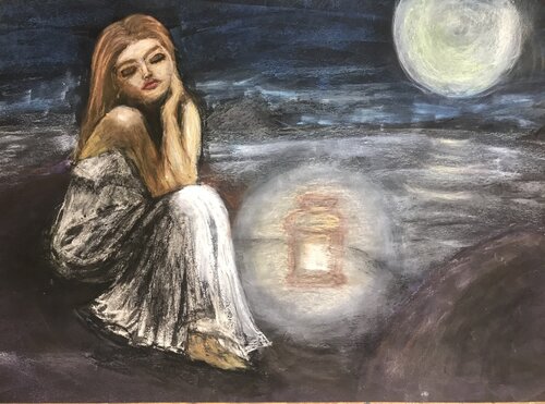 WARTEN AUF … by Andrea Holl, Painting for Sale on Select