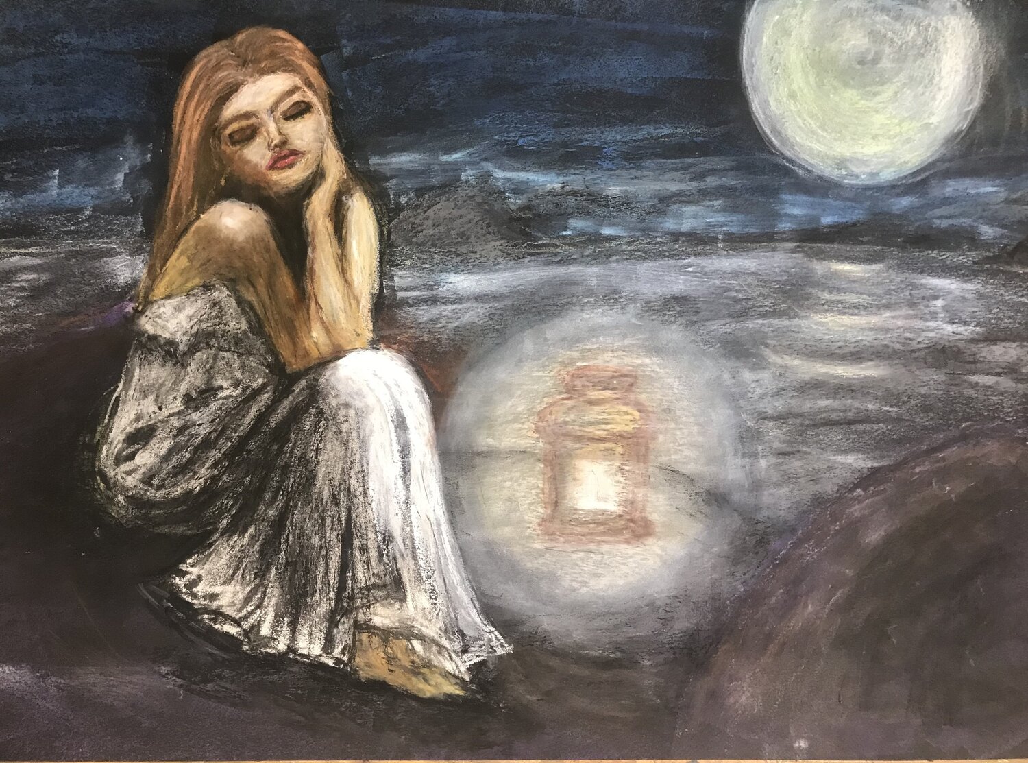 WARTEN AUF … Andrea Holl Original painting for sale