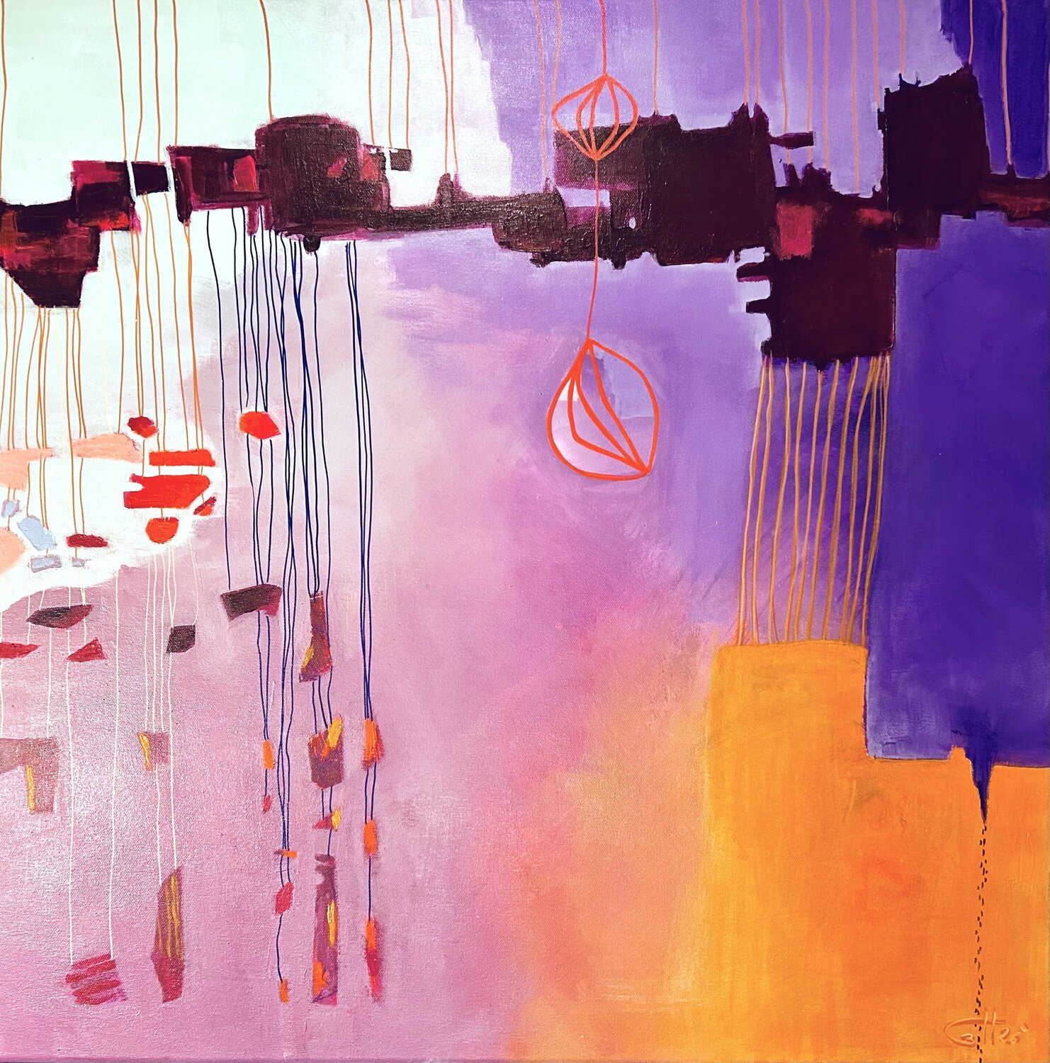 Gravity Threads Simone Berrer-Haydvogl Original painting for sale
