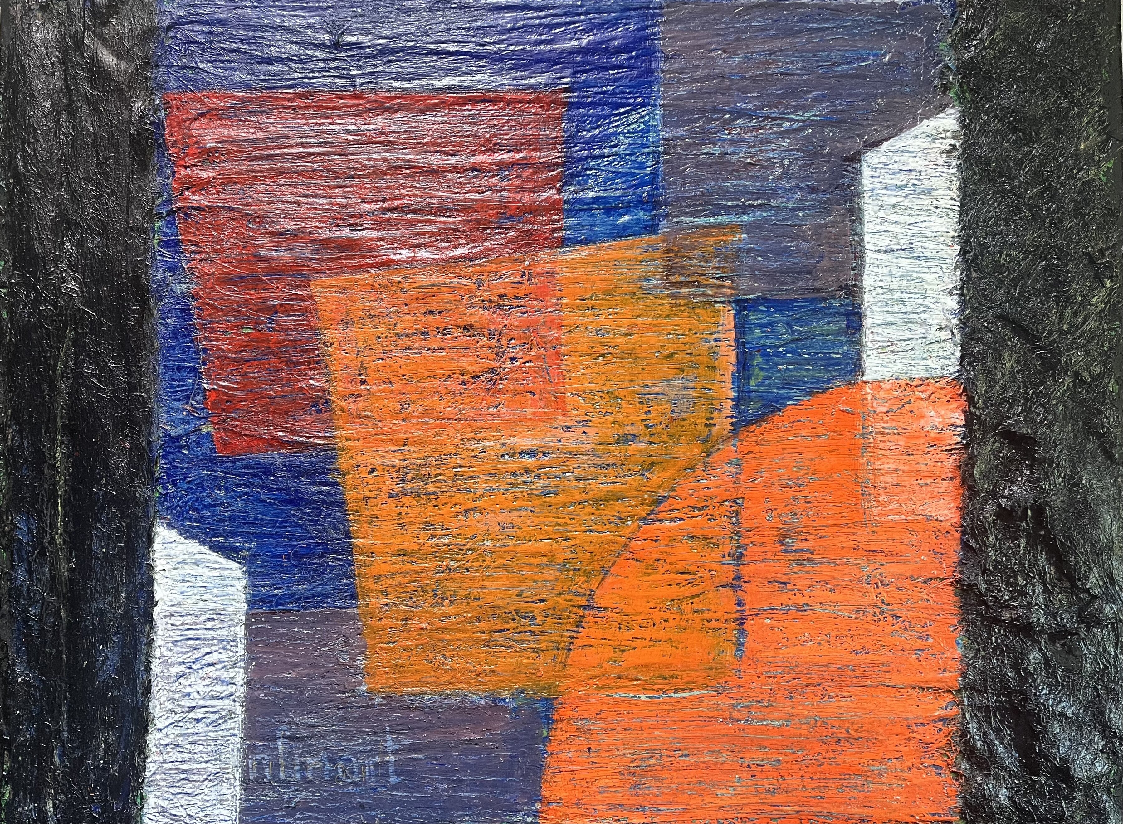 NFinArt Abstraction Quadrangles et un fragment de disque en superposition