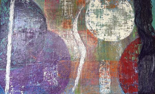 NFinArt Abstraction géométrique à la palette chaude by HELENE DAVID-DUBRANA, Painting for Sale on Select