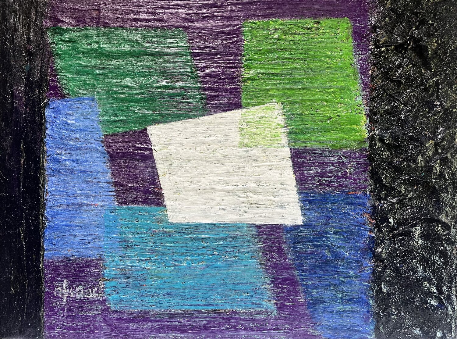 NFinArt Abstraction  Quadrangles en superposition HELENE DAVID-DUBRANA Original painting for sale