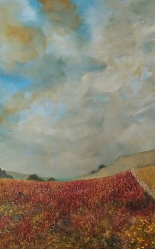 Last clover field before Summer by Damian Ebejer, Painting for Sale on Select