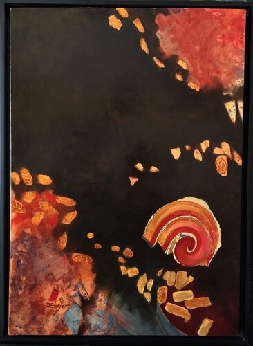 Mediterranean Fossils by Damian Ebejer, Painting for Sale on Select