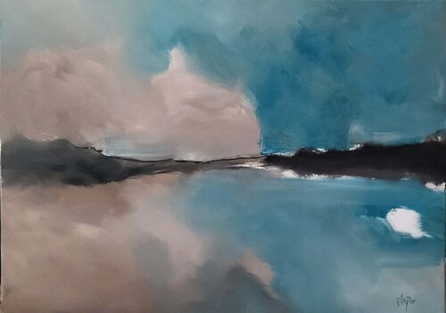 Evening venture towards Venice by Damian Ebejer, Painting for Sale on Select