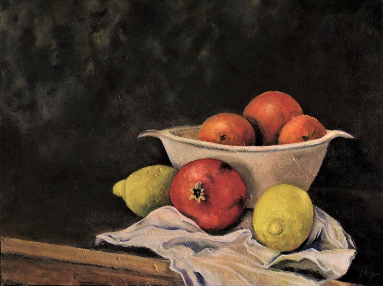 Old Pomegranate with Friends Damian Ebejer Original painting for sale