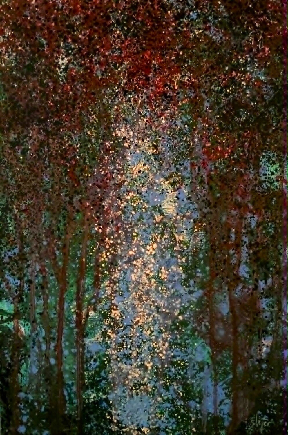 Evening Forest Damian Ebejer Original painting for sale