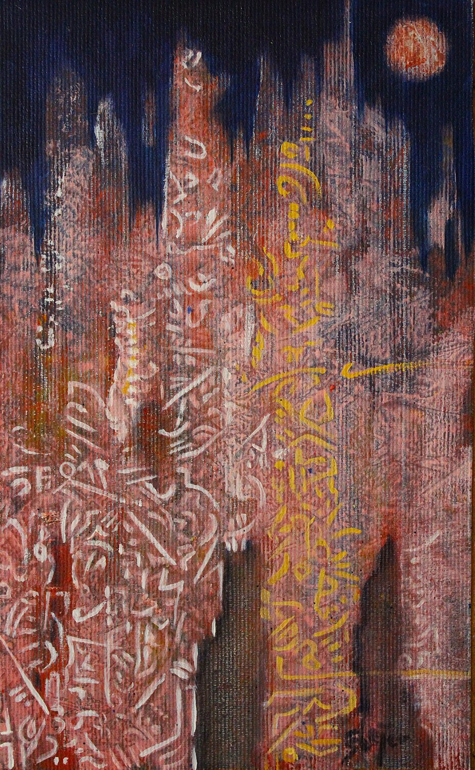 Night City -mini Damian Ebejer Original painting for sale