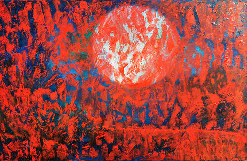 Lune de Sang by Anne Pivron, Painting for Sale on Select