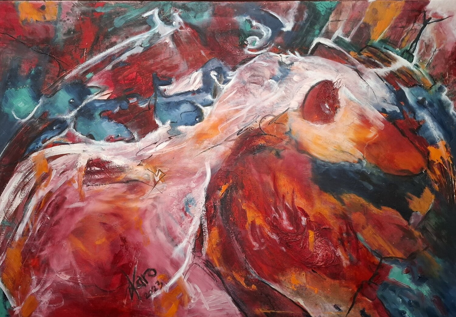 ZEITLOS MACHT macht MACHTLOSE ZEIT Karoline Kornek Original painting for sale
