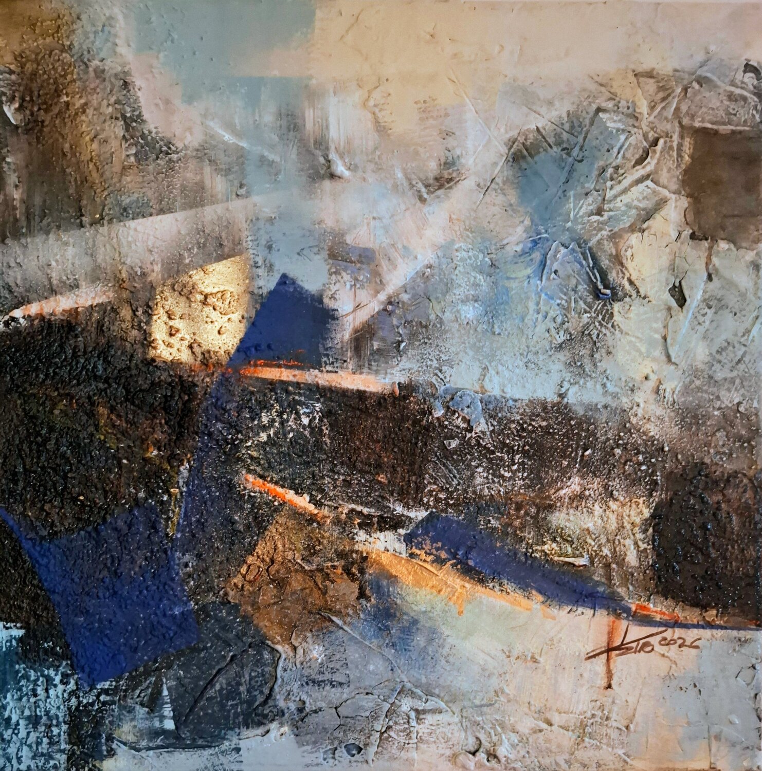 770-05 Landschaft abstrackt Karoline Kornek Original painting for sale