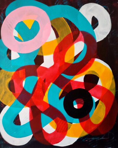 Neon city lights by Daniel Olivar, Painting for Sale on Select