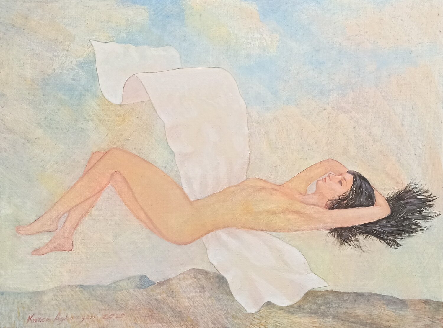 Flying in Dream karen aghamyan Original painting for sale