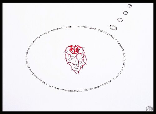Pensamiento de Dios - El corazón by Sergio Patzer, Painting for Sale on Select