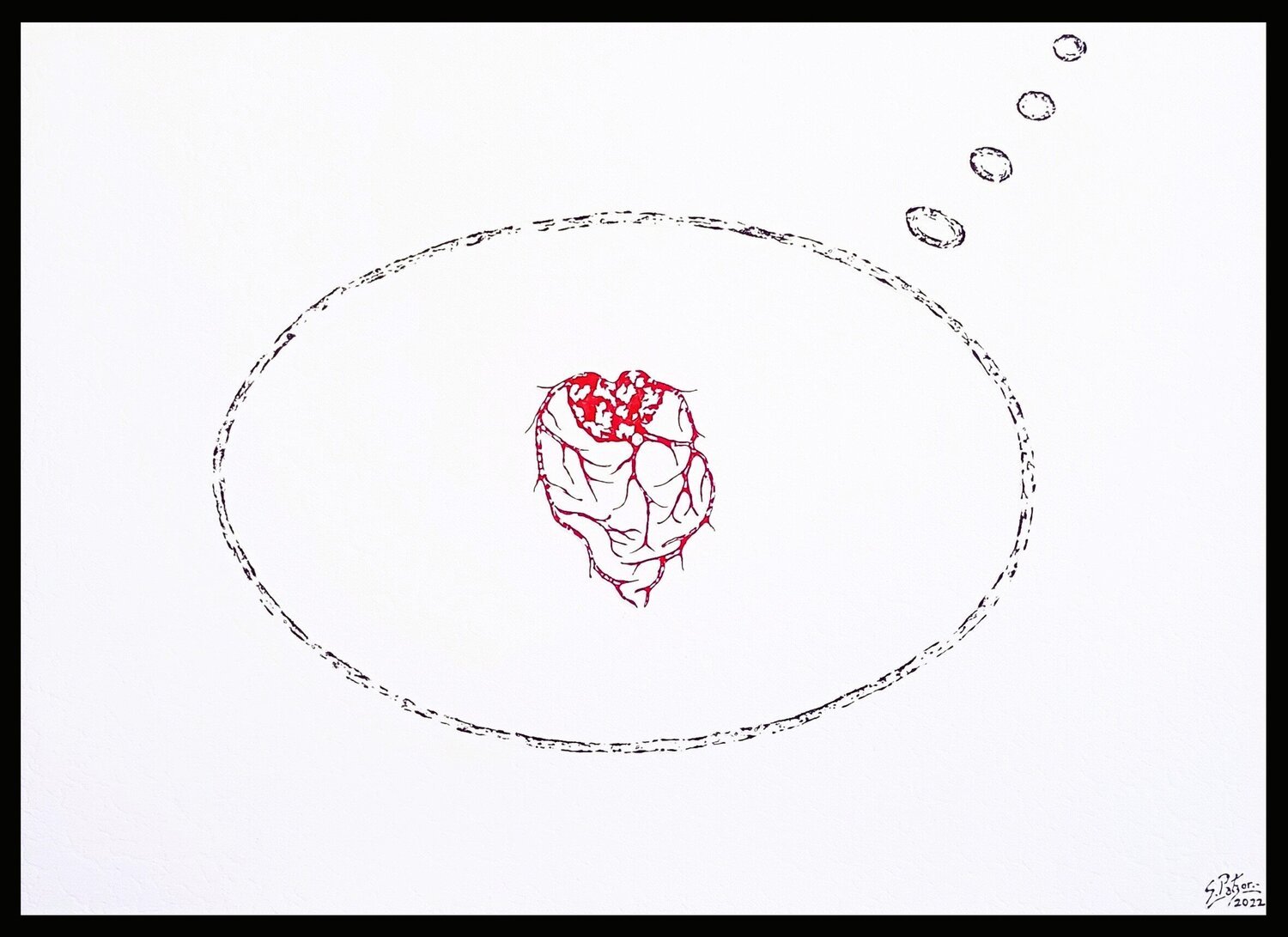 Pensamiento de Dios - El corazón Sergio Patzer Original painting for sale