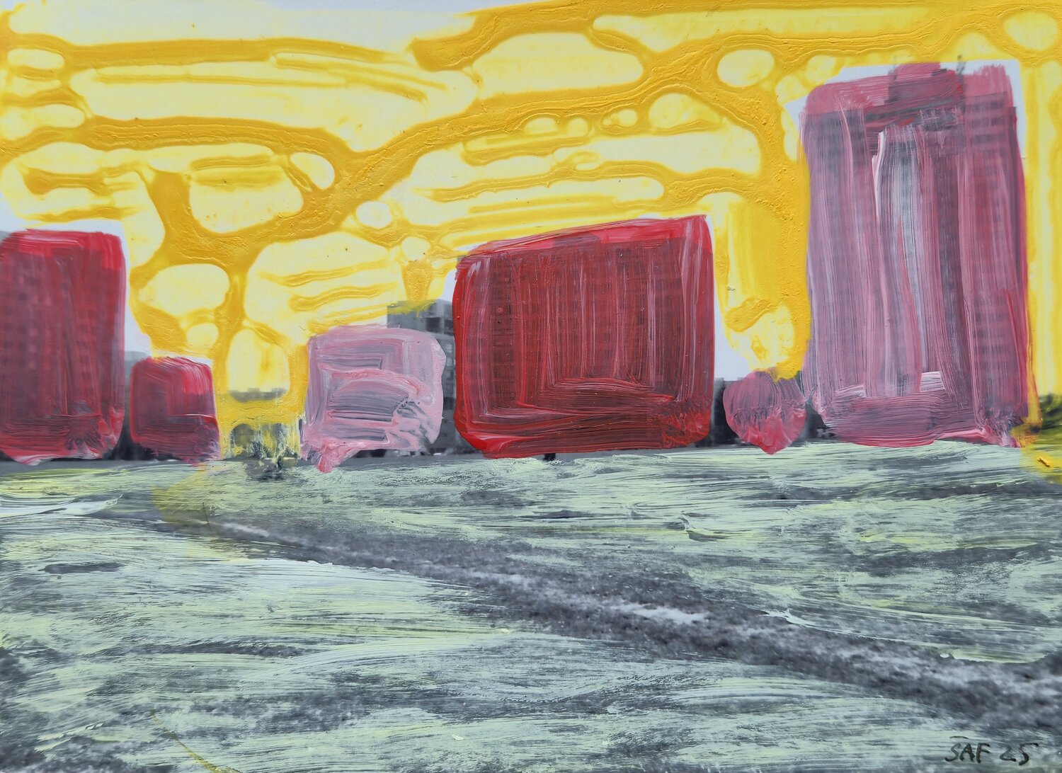 Cheerfull surroudings Markéta Šafáriková Original painting for sale