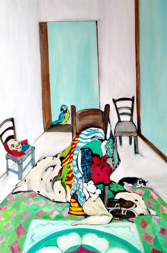 Arrivò un pappagallo by Chiara Silvano, Painting for Sale on Select