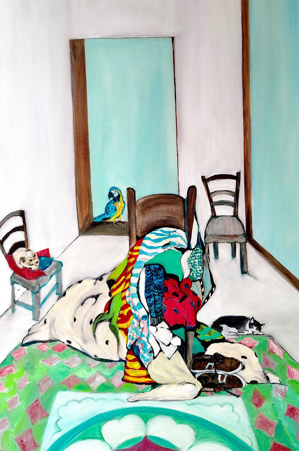 Arrivò un pappagallo Chiara Silvano Original painting for sale