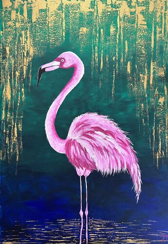 Flamingo by Magdolna Juhasz, Painting for Sale on Select