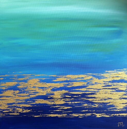 Golden Sea by Magdolna Juhasz, Painting for Sale on Select