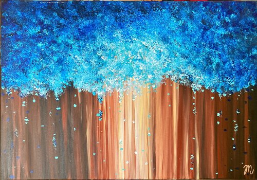 Blue Snow by Magdolna Juhasz, Painting for Sale on Select
