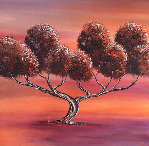 Red Floating by Magdolna Juhasz, Painting for Sale on Select