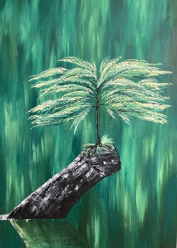 Green Peace by Magdolna Juhasz, Painting for Sale on Select