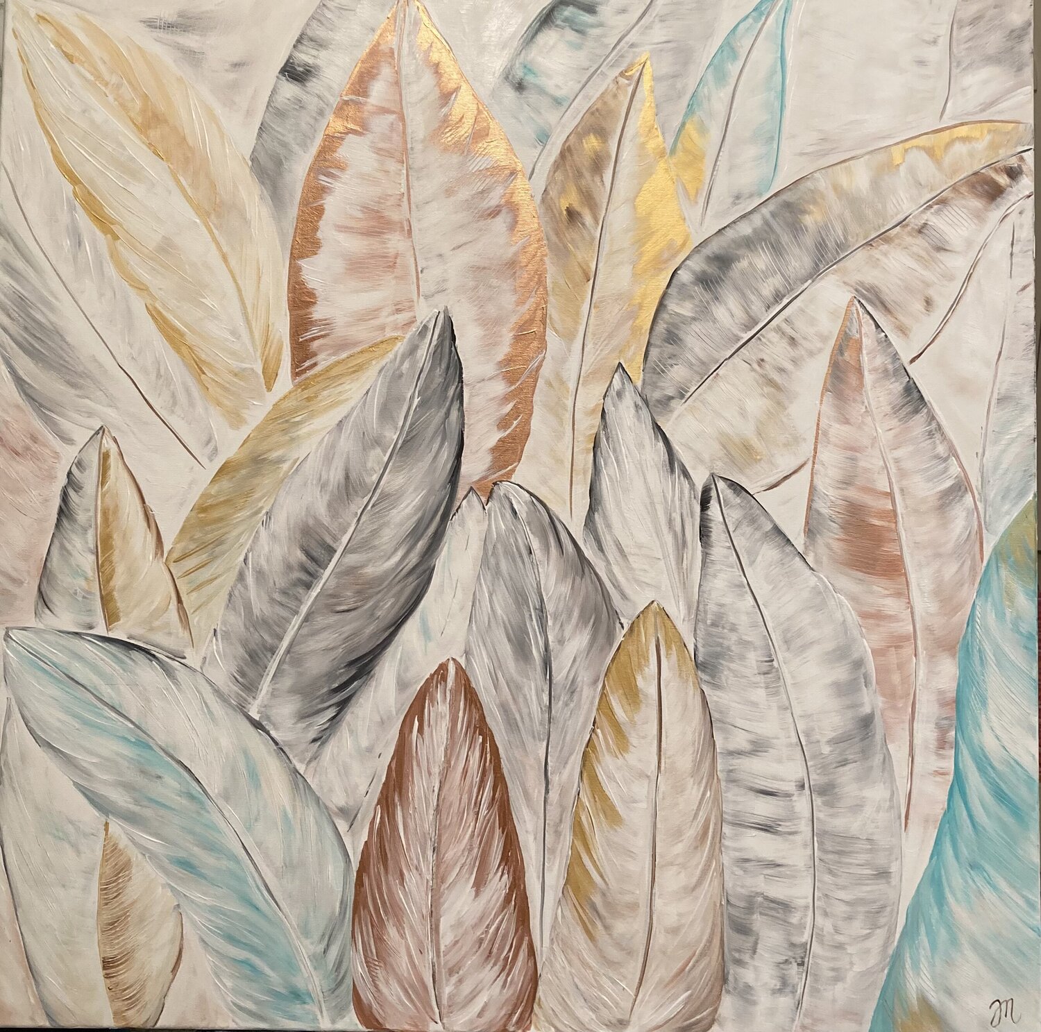 Between Leaves Magdolna Juhasz Original painting for sale