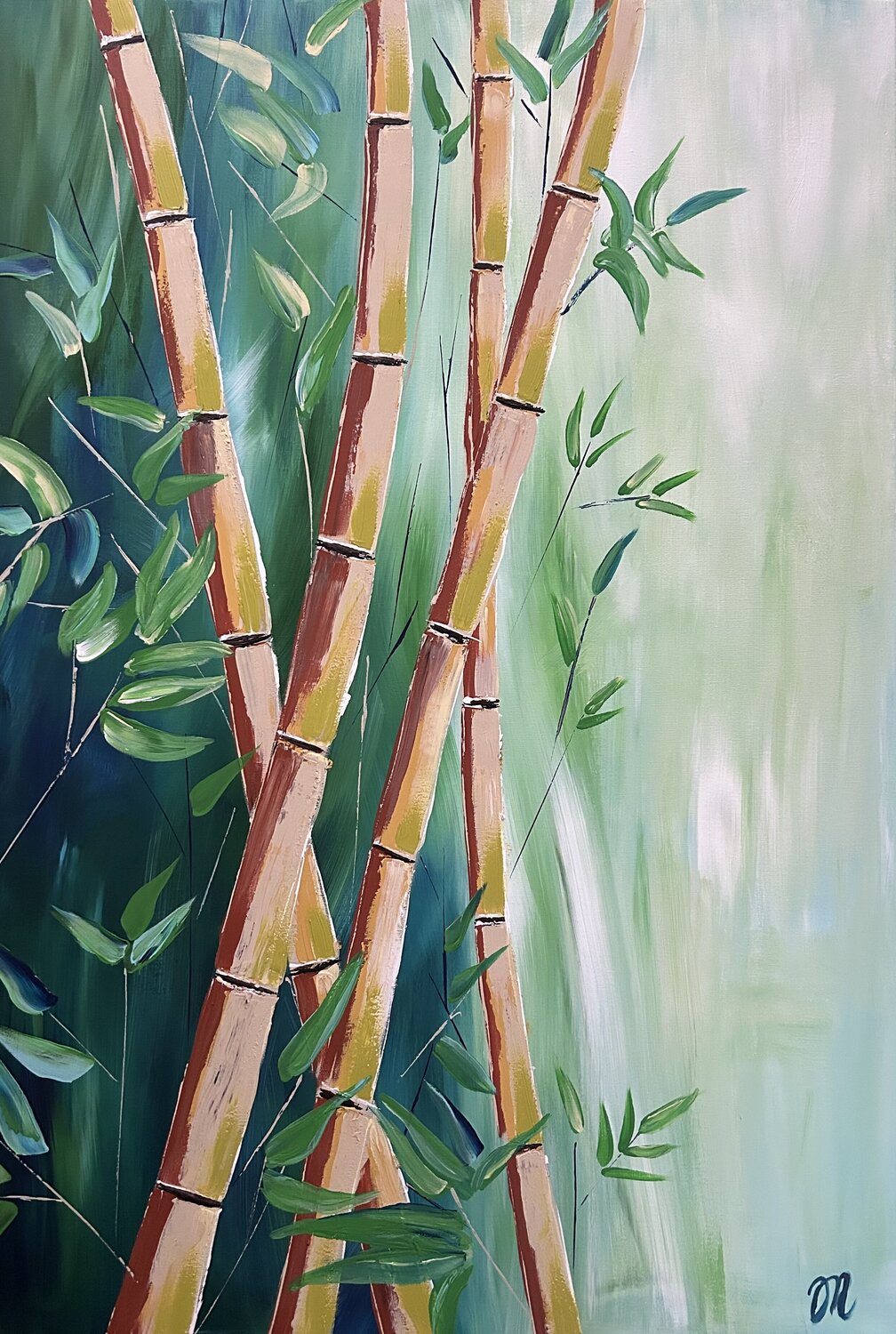 Bamboo and Rain Magdolna Juhasz Original painting for sale