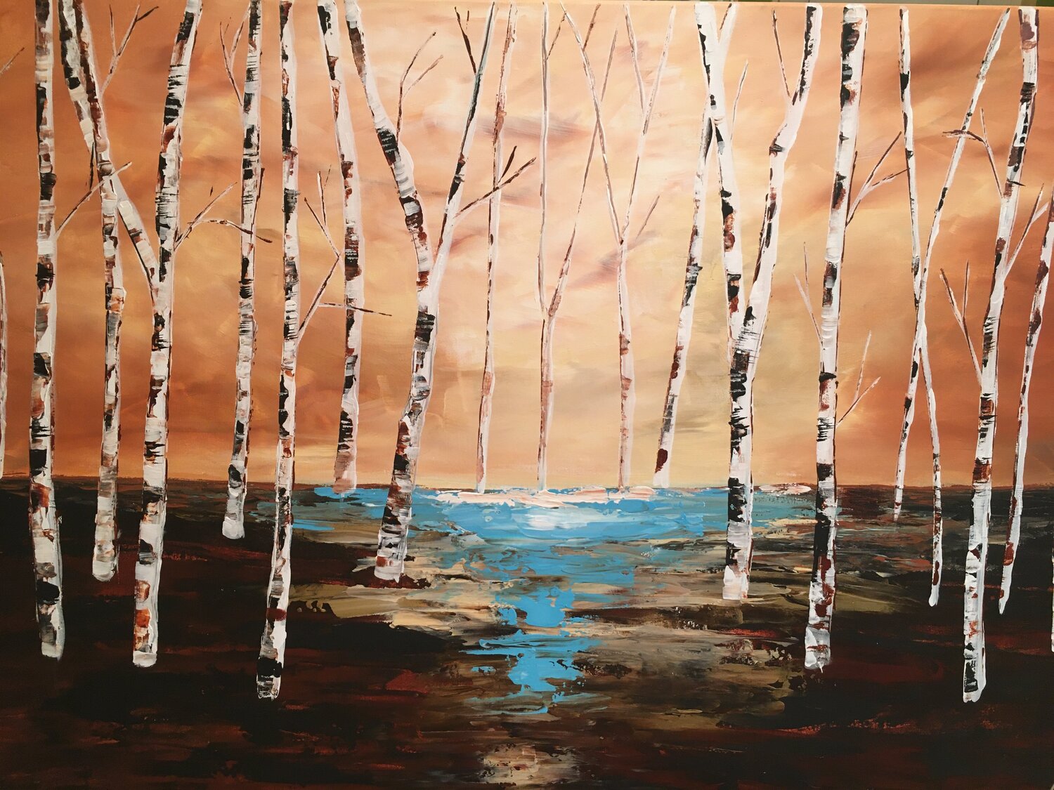 By the Lake Magdolna Juhasz Original painting for sale