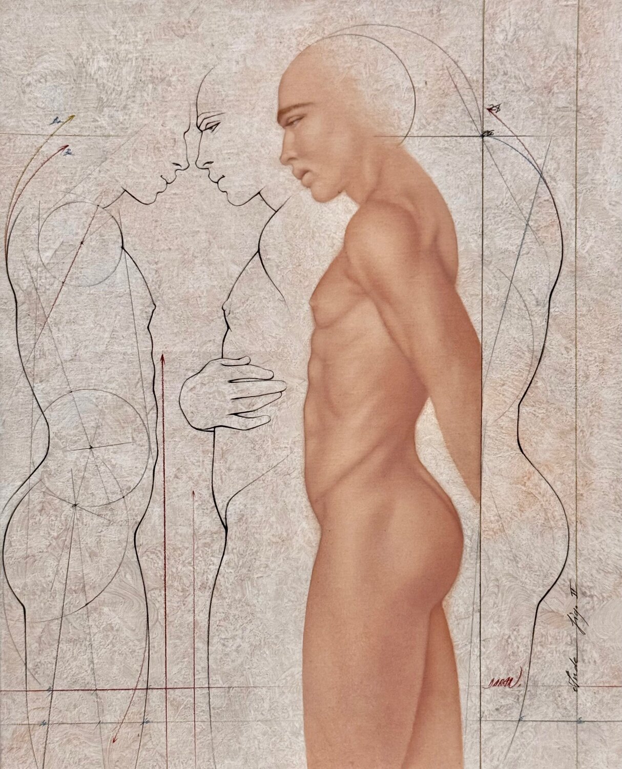 Étude figure 2 Gérard Daran Original painting for sale