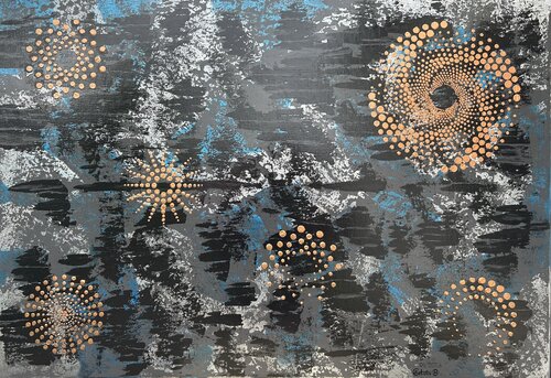 "Opus VIII – Nocturnal Constellations by Sotiris Christodoulou, Painting for Sale on Select