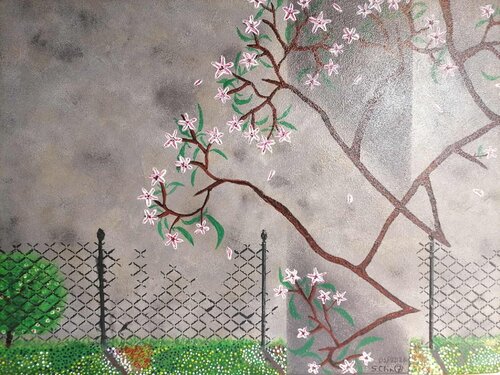 Opus VII – Blossoms Beyond the Fence by Sotiris Christodoulou, Painting for Sale on Select