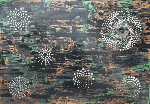 Opus X –  Emerald Constellation Grove by Sotiris Christodoulou, Painting for Sale on Select