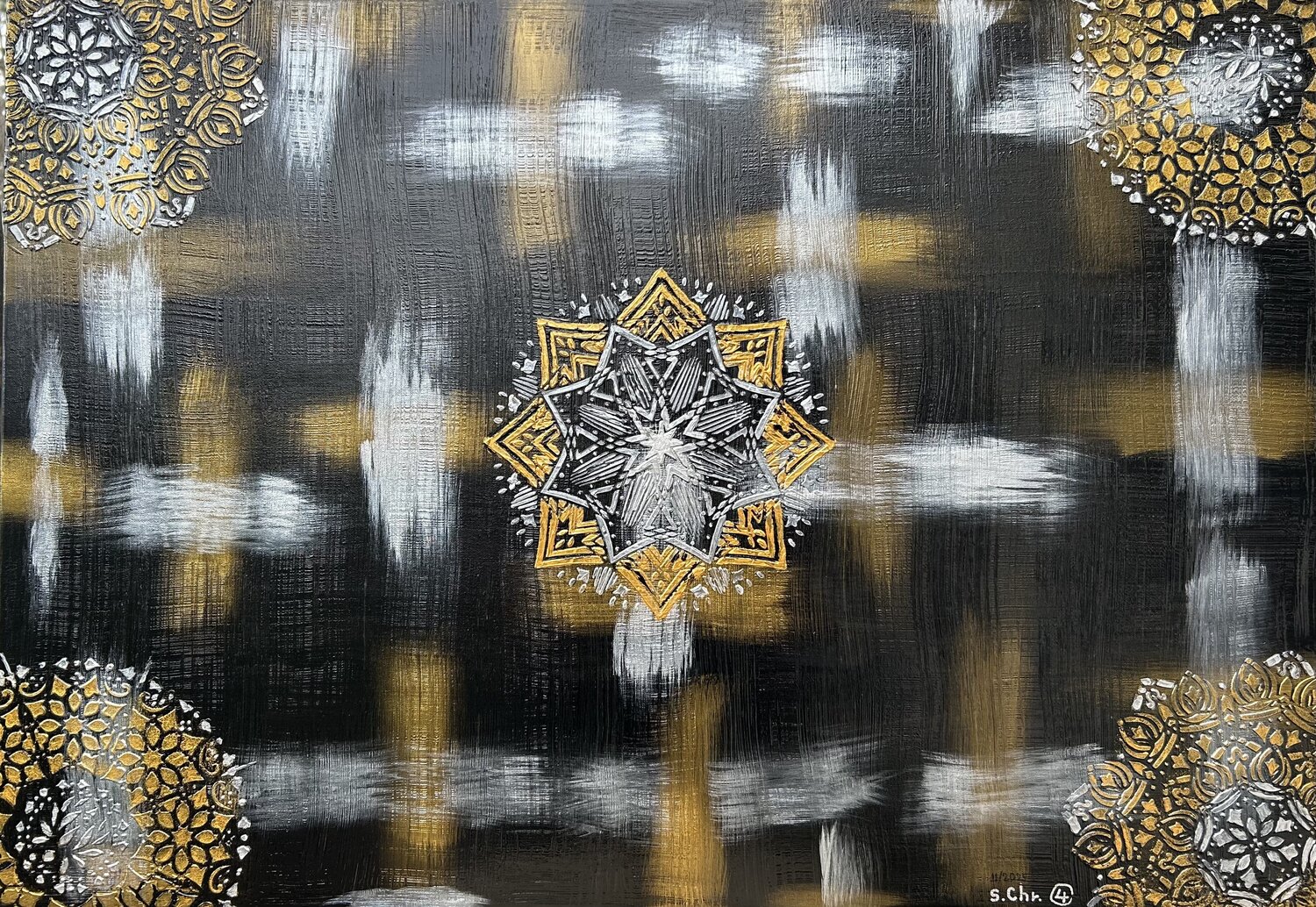 Opus IV: Obsidian Bloom Sotiris Christodoulou Original painting for sale