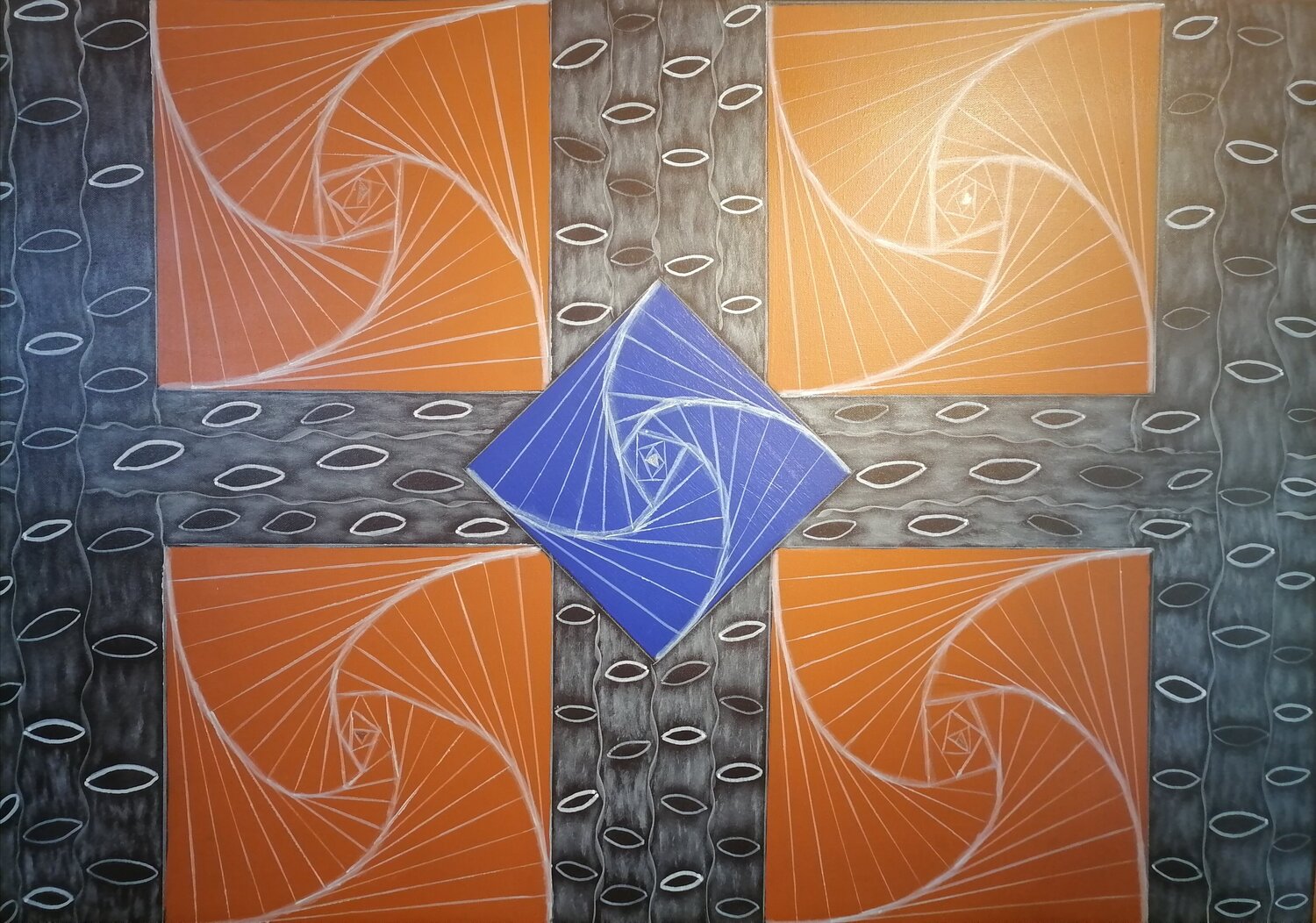 Opus XXVIII – Terracotta Orbit Sotiris Christodoulou Original painting for sale