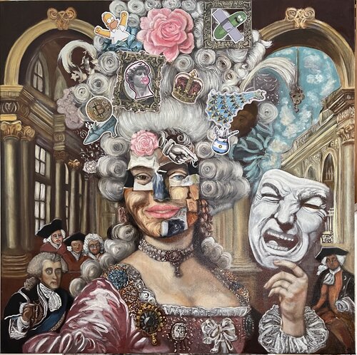 In PRAISE of MASKS, WIGS, & the SECRETS THEY KEEP by Painting Queen, Painting for Sale on Select
