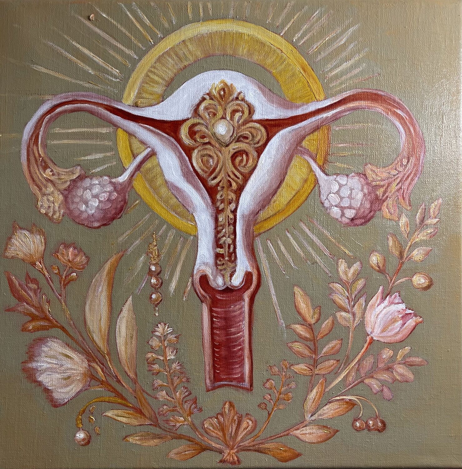 Uterus Baroque Painting Queen Original painting for sale